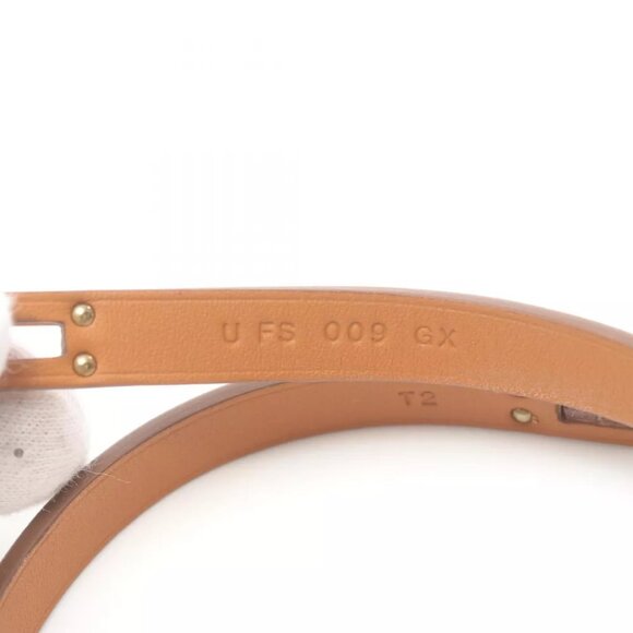 Auth HERMES Mini Kelly Double Tour Bracelet U Swift leather White Nata - Picture 3 of 5